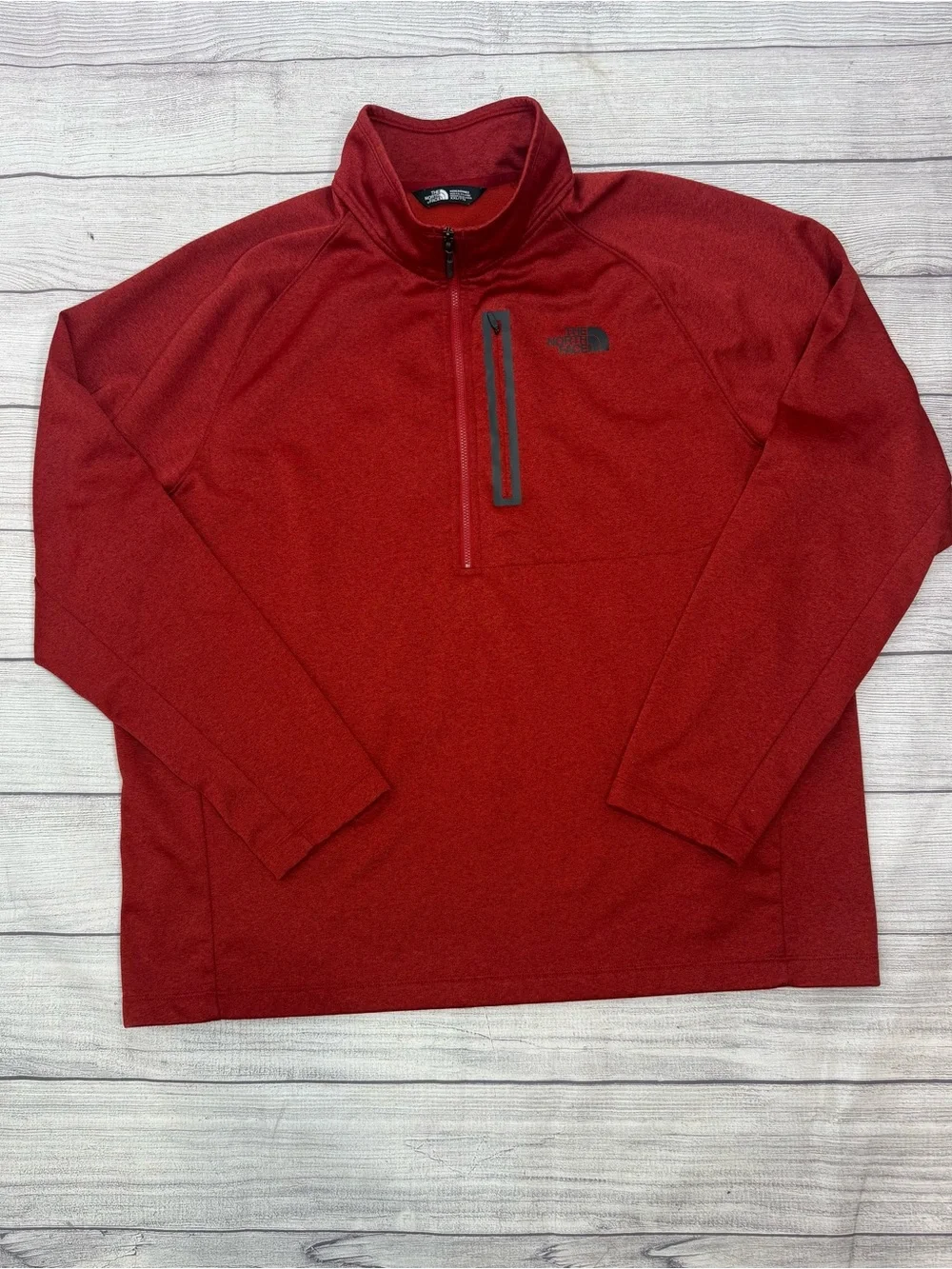 The North Face Men’s XXL Red Quarter Zip Fleece Pullover Athletic Jacket